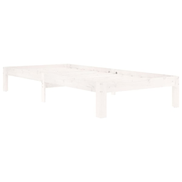 vidaXL Sängram vit massiv furu 90x200 cm Vit