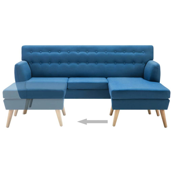 vidaXL Soffa L-formad tyg 171,5x138x81,5 cm blå Blå