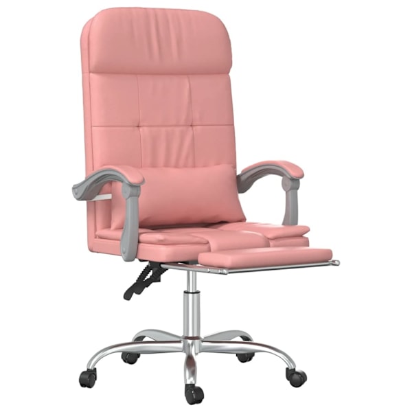 vidaXL Kontorsstol med massage rosa konstläder Rosa