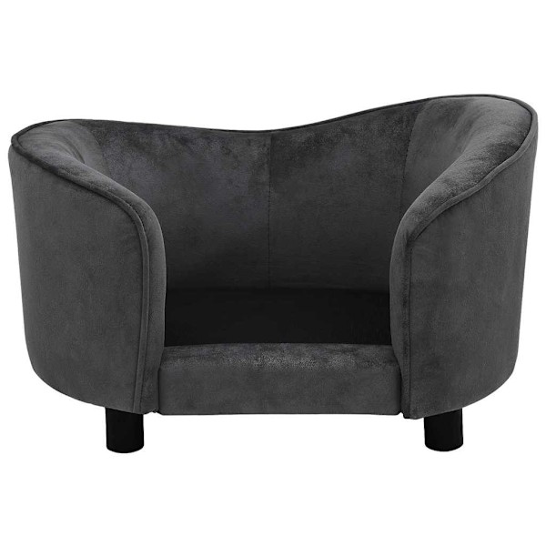 vidaXL Hundsoffa mörkgrå 69x49x40 cm plysch grå