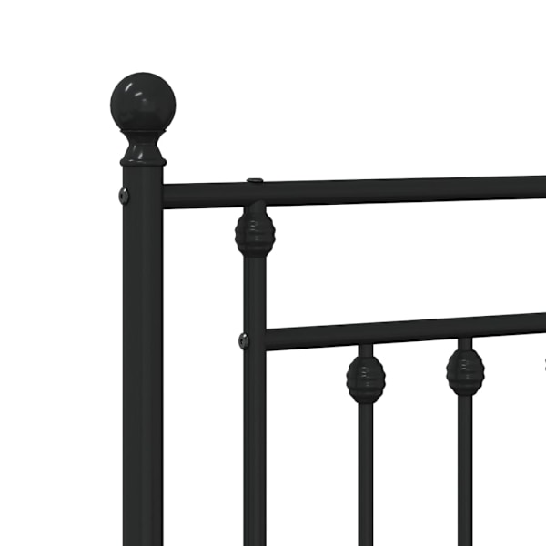 vidaXL Sängram utan madrass med fotgavel metall svart 160x200 cm Svart