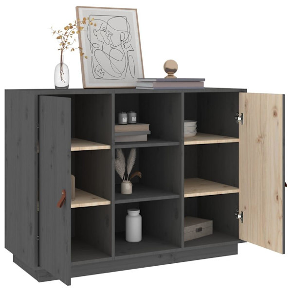 vidaXL Byrå grå 100x40x75 cm massiv furu Grå