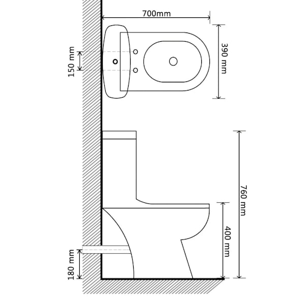 vidaXL Toalettstol komplett med cistern vit Vit