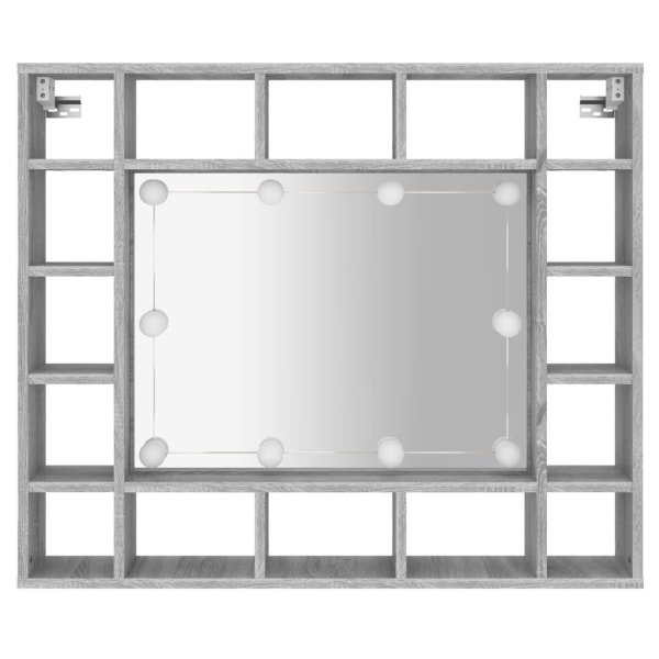 vidaXL Spegelskåp med LED grå sonoma 91x15x76,5 cm Grå