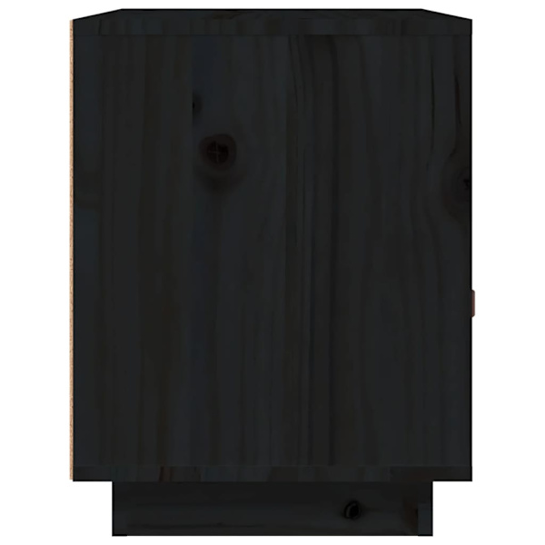 vidaXL Sängbord svart 40x34x45 cm massiv furu Svart