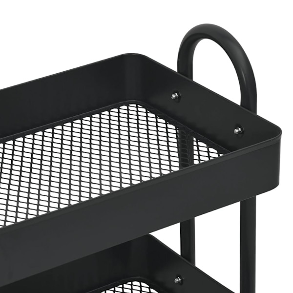 vidaXL Rullvagn 3 våningar svart 43x34x79 cm stål Svart
