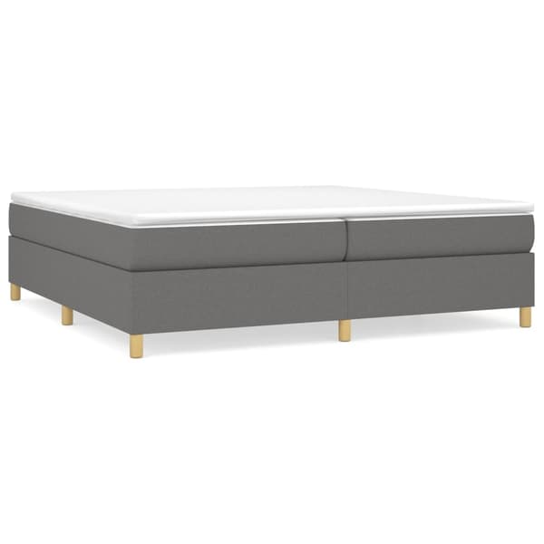 vidaXL Ramsäng med madrass mörkgrå 200x200 cm tyg Grå