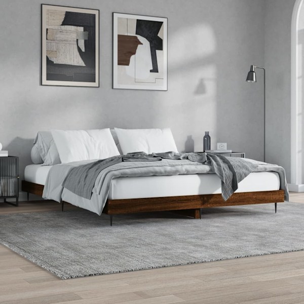 vidaXL Sängram utan madrass brun ek 120x200 cm konstruerad trä Brun