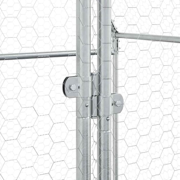 vidaXL Hönsbur silver 400x100x190 cm galvaniserat stål Silver
