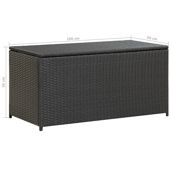 vidaXL Dynbox konstrotting 100x50x50 cm svart Svart