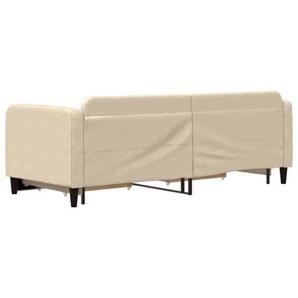 vidaXL Dagbädd utdragbar med lådor gräddvit 80x200 cm tyg Kräm