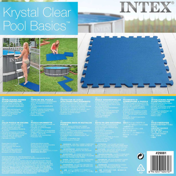 INTEX Bestway Skydd för poolgolv 8 st 50x50 blå Blå