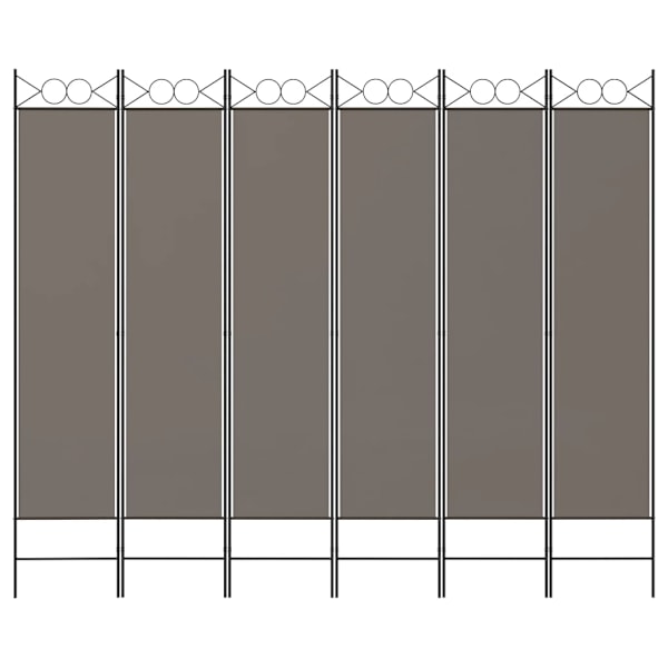 vidaXL Rumsavdelare 6 paneler antracit 240x220 cm tyg Antracit