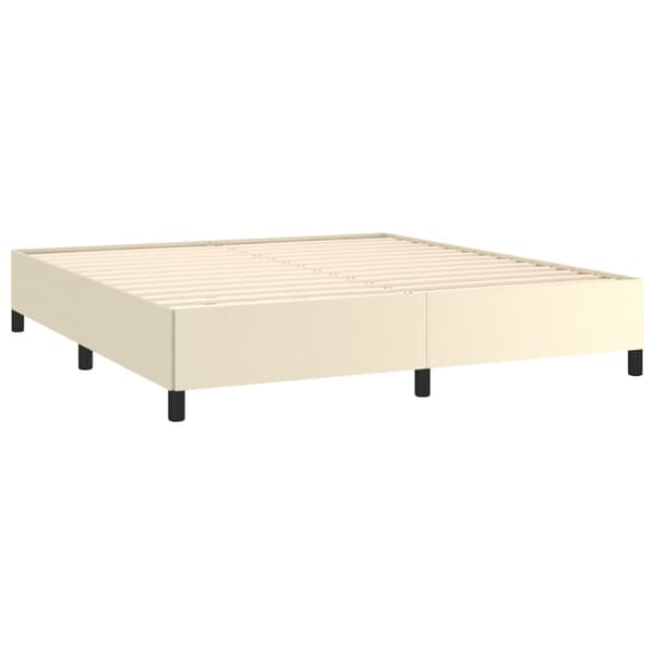vidaXL Sängram gräddvit 160x200 cm konstläder Kräm