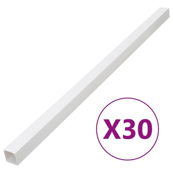 vidaXL Kabelkanal 40x40 mm 30 m PVC Vit