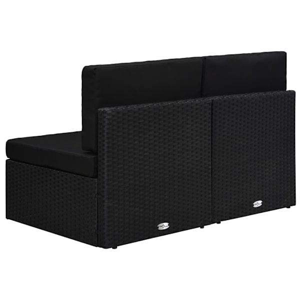 vidaXL Modulsoffa 2-sits konstrotting svart Svart