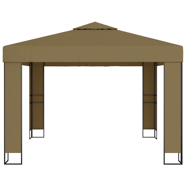 vidaXL Paviljong dubbla tak 3x3x2,7 m taupe 180 g/m² Taupe