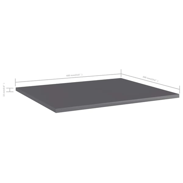 vidaXL Hyllplan 8 st grå högglans 60x50x1,5 cm konstruerat trä grå
