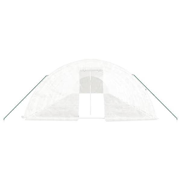 vidaXL Växthus med stålram vit 90 m² 18x5x2,3 m Vit