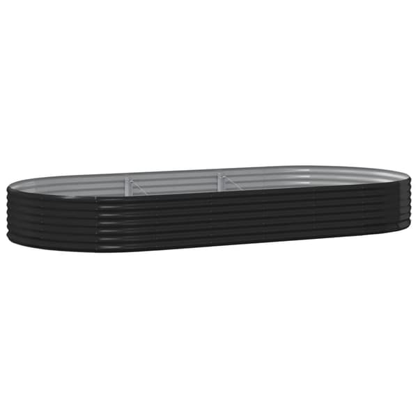 vidaXL Odlingslåda pulverlackerat stål 296x140x36 cm antracit Antracit