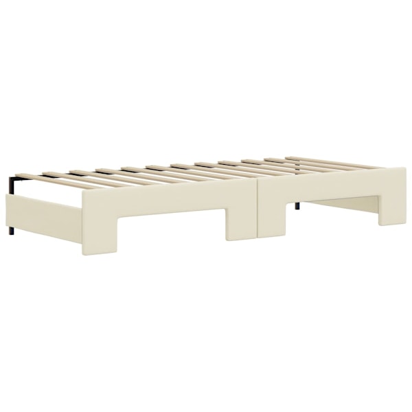 vidaXL Dagbädd utdragbar med lådor gräddvit 90x200 cm konstläder Kräm