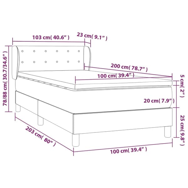 vidaXL Ramsäng med madrass grå 100x200 cm konstläder Grå