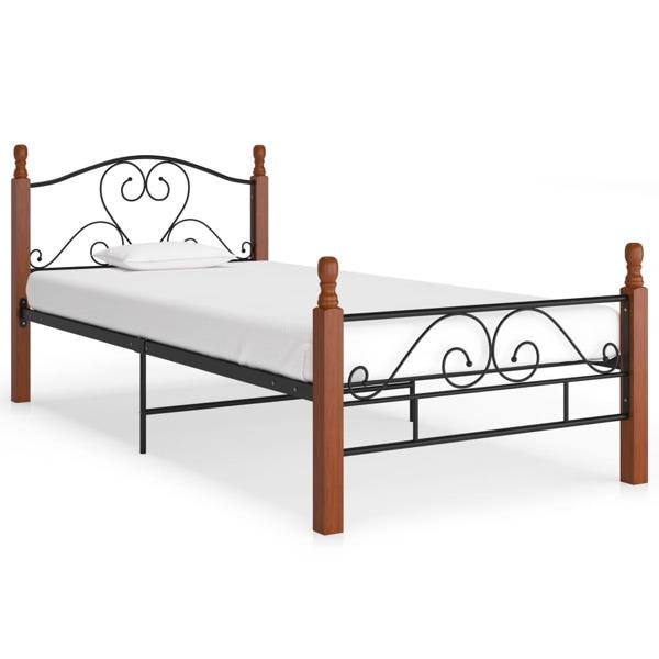 vidaXL Sängram svart metall 100x200 cm Svart