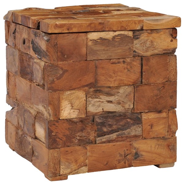 vidaXL Förvaringspall massiv teak Brun