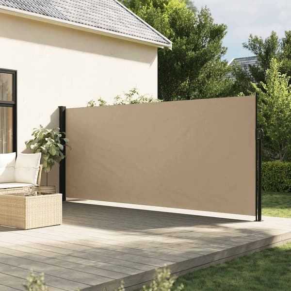 vidaXL Indragbar sidomarkis beige 160x500 cm Beige