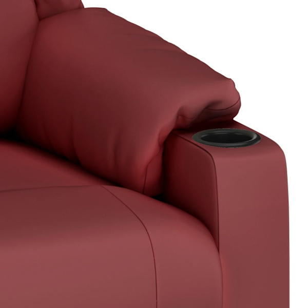 vidaXL Reclinerfåtölj vinröd konstläder Röd