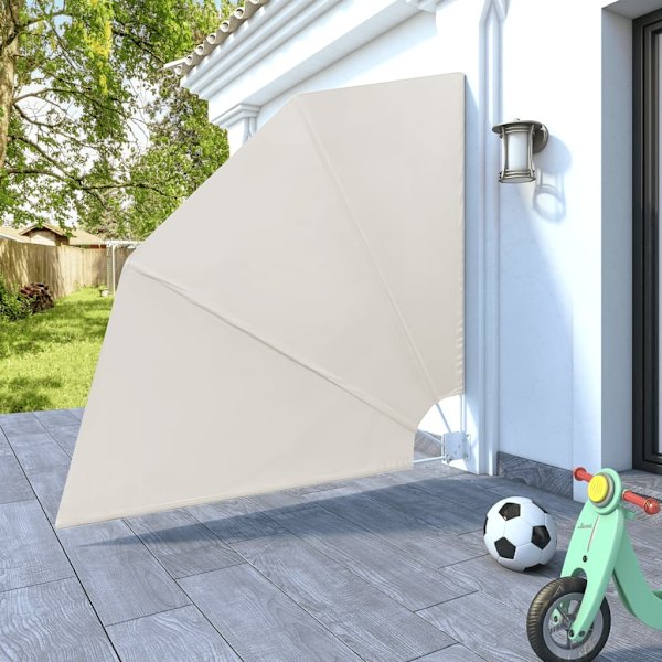vidaXL Vindskydd för altan hopfällbar 210 x cm Krämfärg Creme