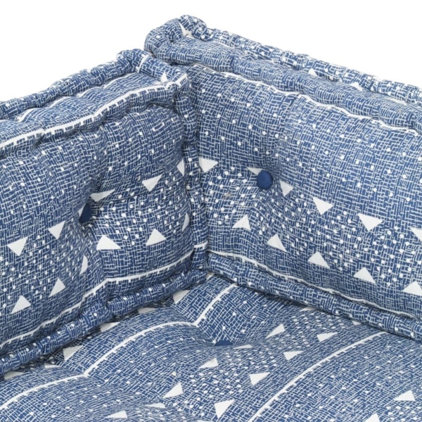 vidaXL Dyna till pallsoffa indigo tyg lappmönster Blå