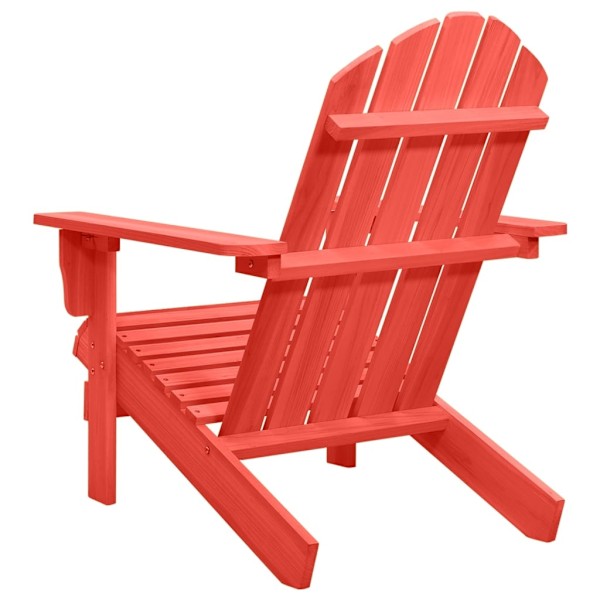 vidaXL Adirondackstol massivt granträ röd Röd