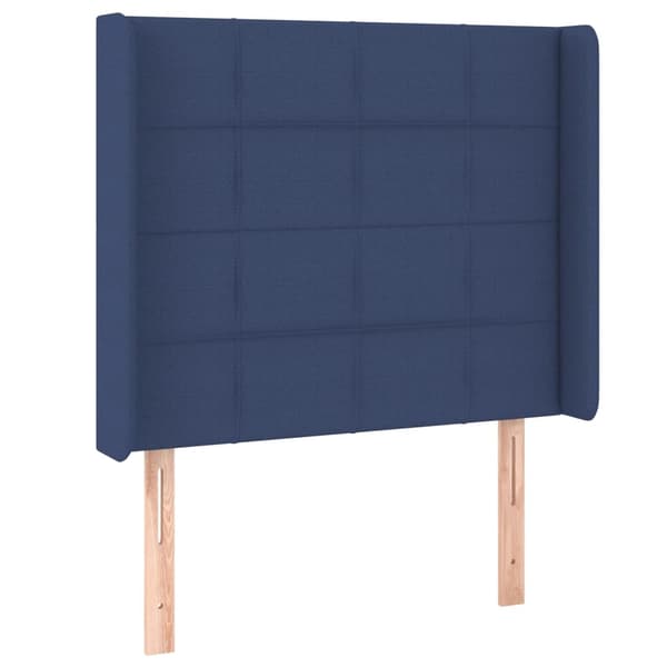 vidaXL Ramsäng med madrass & LED blå 90x190 cm tyg Blå
