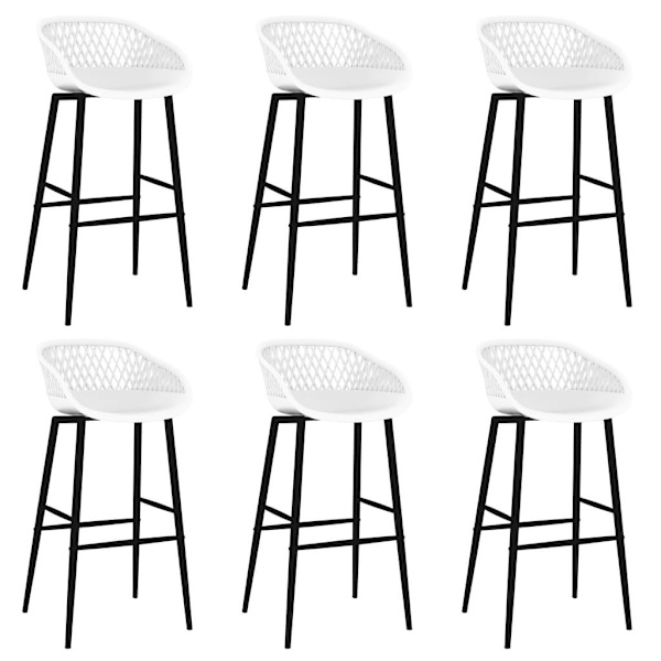vidaXL Bargrupp 7 delar vit Vit