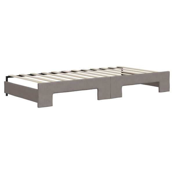 vidaXL Dagbädd utdragbar med madrasser taupe 90x200 cm tyg Taupe