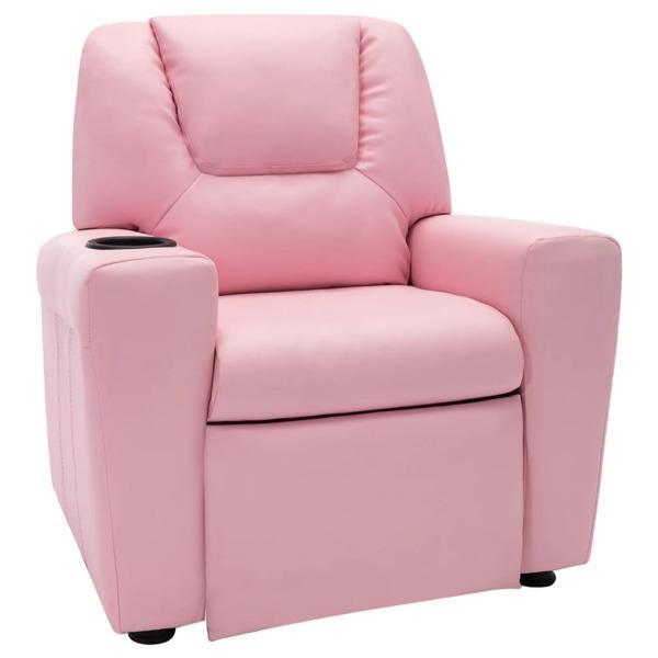 vidaXL Reclinerfåtölj för barn konstläder rosa Rosa