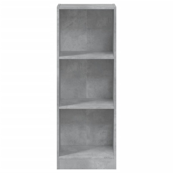 vidaXL Bokhylla 3 hyllor betonggrå 40x24x109 cm konstruerat trä grå