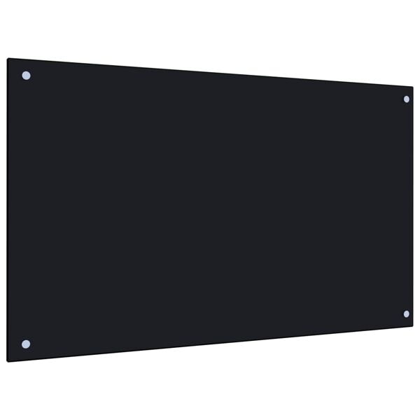 vidaXL Stänkskydd svart 100x60 cm härdat glas Svart