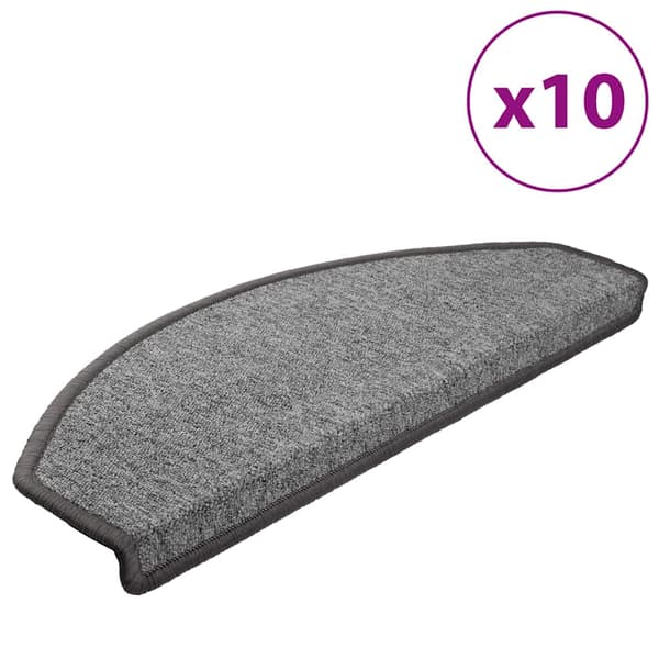 vidaXL Trappmattor 10 st 65 x 24 x 4 cm Non-Slip Mörkgrå Grå