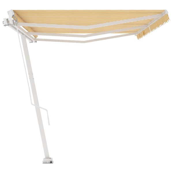 vidaXL Fristående markis manuellt infällbar 600x350 cm gul/vit Gul