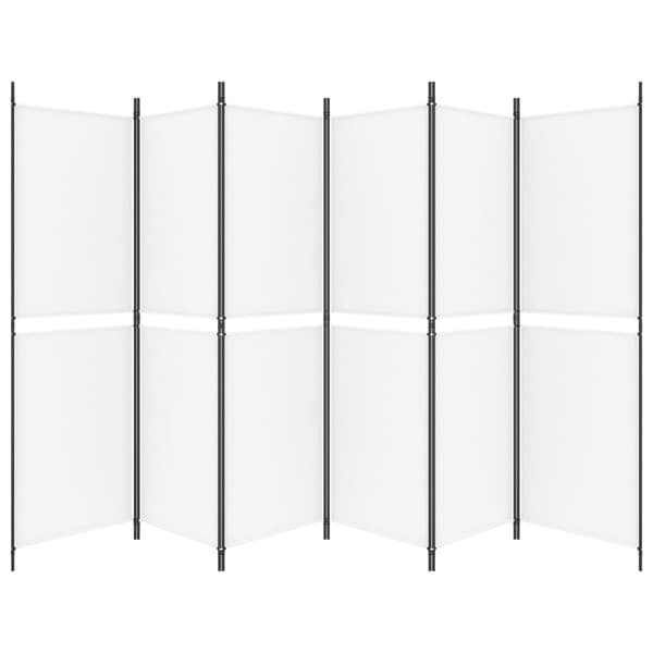 vidaXL Rumsavdelare 6 paneler vit 300x180 cm tyg Vit