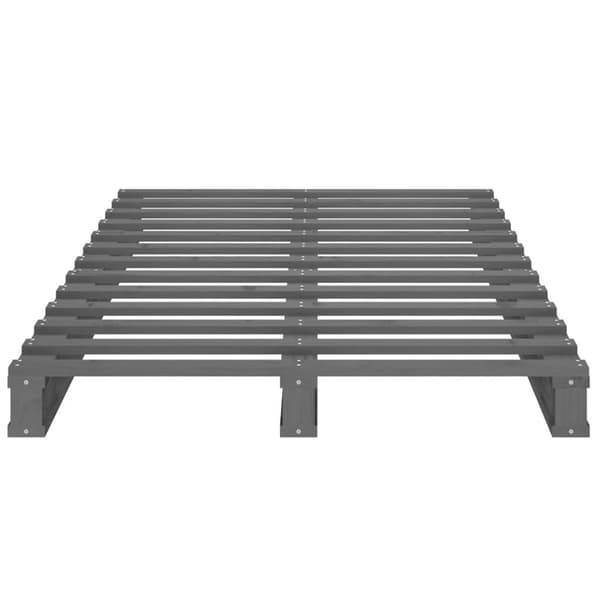 vidaXL Sängram grå 100x200 cm massiv furu Grå