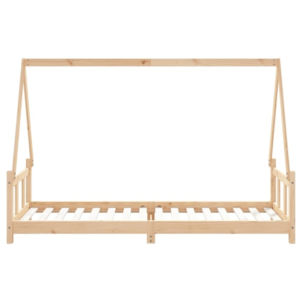 vidaXL Sängram för barnsäng 90x200 cm massiv furu Brun