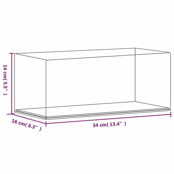 vidaXL Akryllåda transparent 34x16x14 cm Transparent