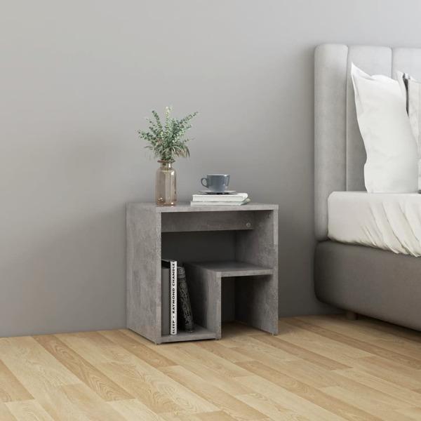 vidaXL Sängbord betonggrå 40x30x40 cm konstruerat trä grå
