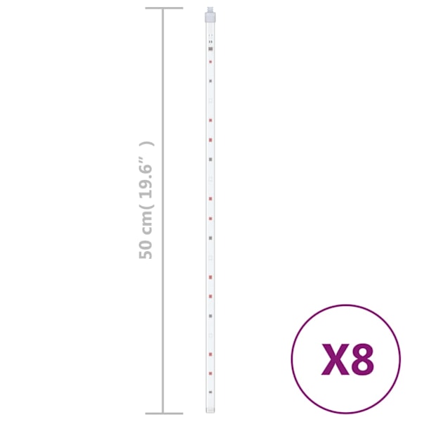vidaXL Meteorregn 8 st 50 cm 288 LED flerfärgad inne/ute multifärg