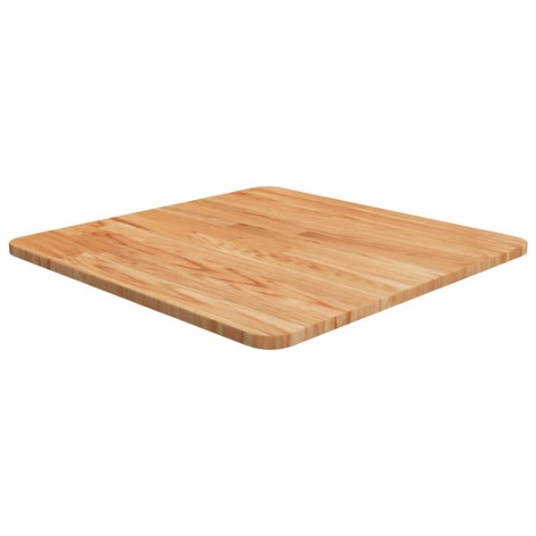 vidaXL Fyrkantig bordsskiva ljusbrun 50x50x1,5cm behandlad massiv ek Brun