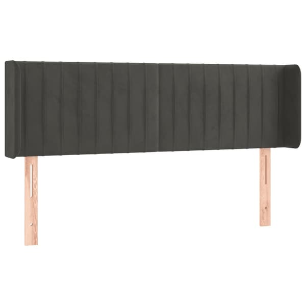 vidaXL Sänggavel LED mörkgrå 147x16x78/88 cm sammet Grå