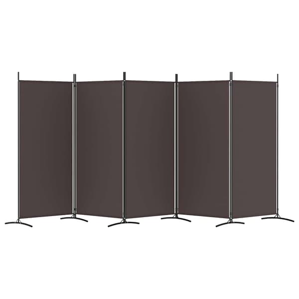vidaXL Rumsavdelare 5 paneler brun 433x180 cm tyg Brun